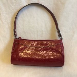 Y2K mini purse red leather over the shoulder bag